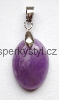 Elegantní stříbrný přívěsek s minerálem ametyst