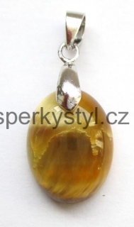 Elegantní stříbrný přívěsek s minerálem tygří oko