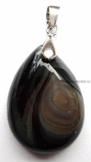 Elegantní stříbrný přívěsek s minerálem onyx