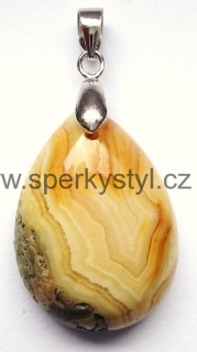 Elegantní stříbrný přívěsek s minerálem krajkový achát