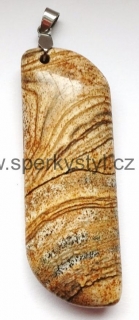 Elegantní přívěsek z minerálu obrázkový jaspis